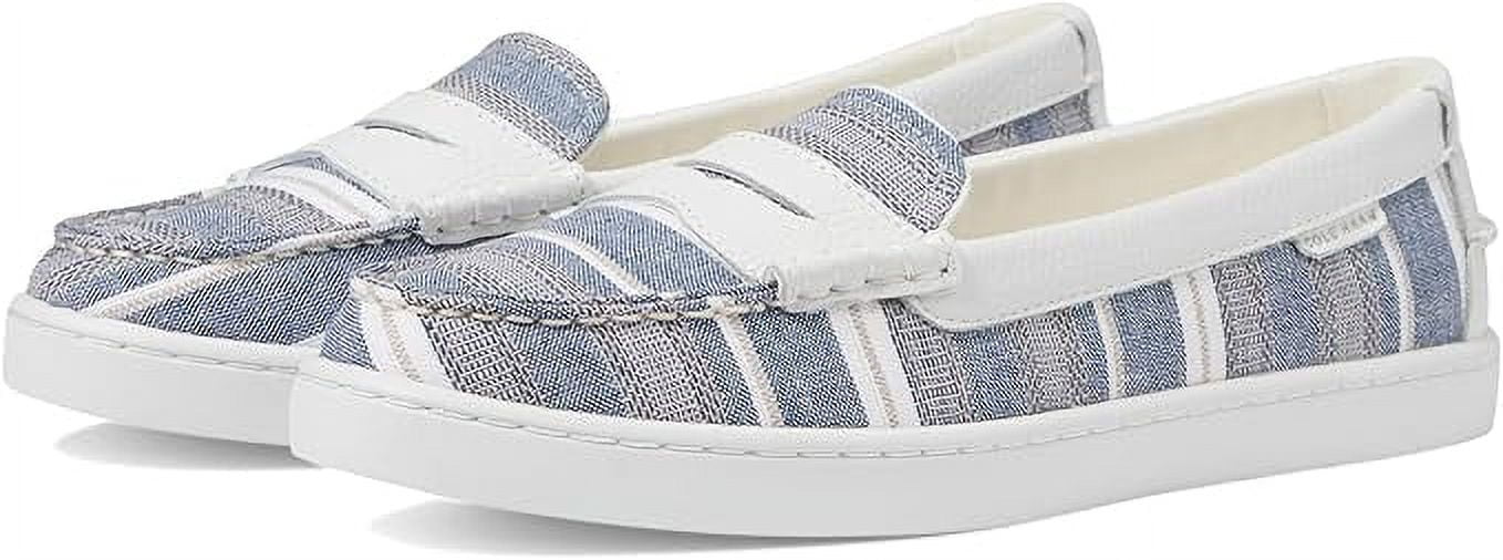 Cole Haan Nantucket Blue/Ivory Stripe Canvas/White Slip On  display picture 1