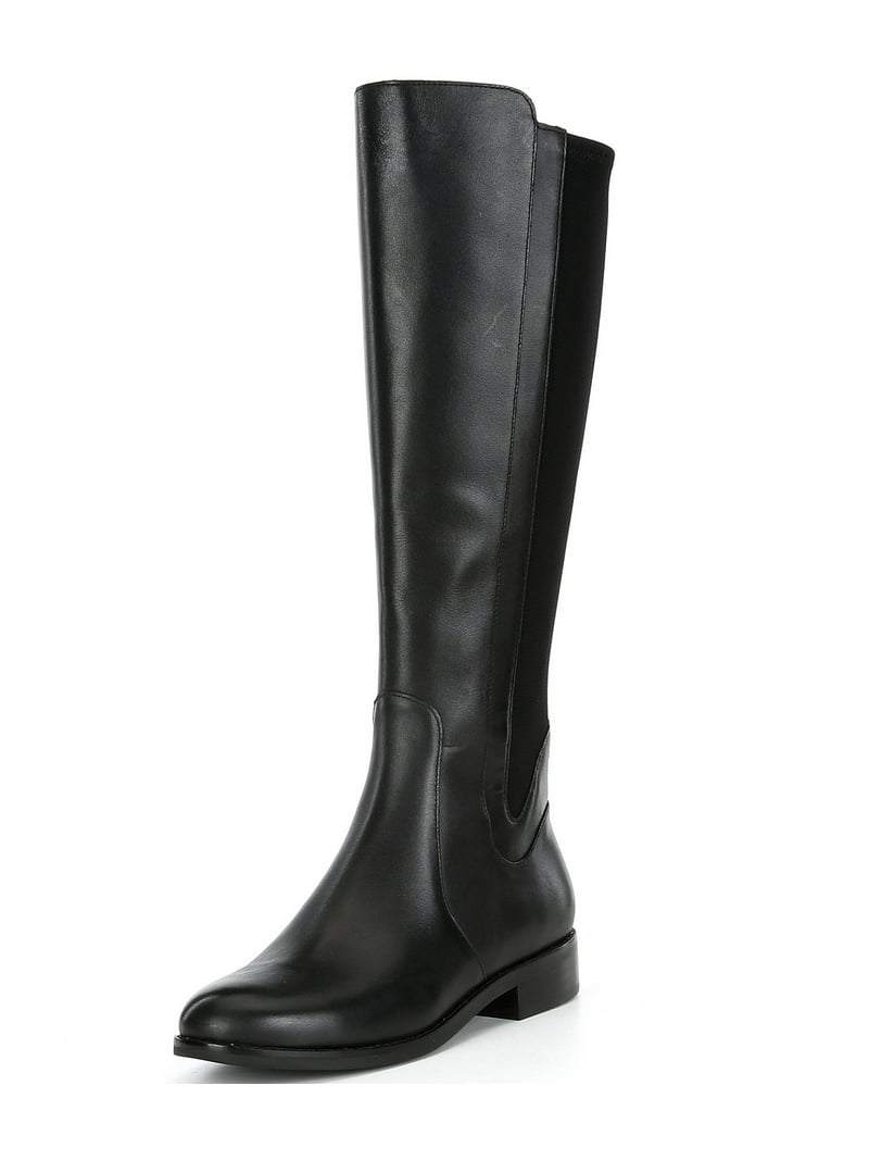 Cole Haan Noelle Black Leather/Stretch Rounded Toe Block Heeled