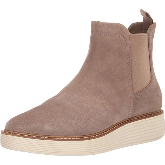 Cole Haan Originalgrand Platform Chelsea Irish Coffee Suede Waterproof Boots (Irish Coffee Suede/Ivory Waterproof, 8)