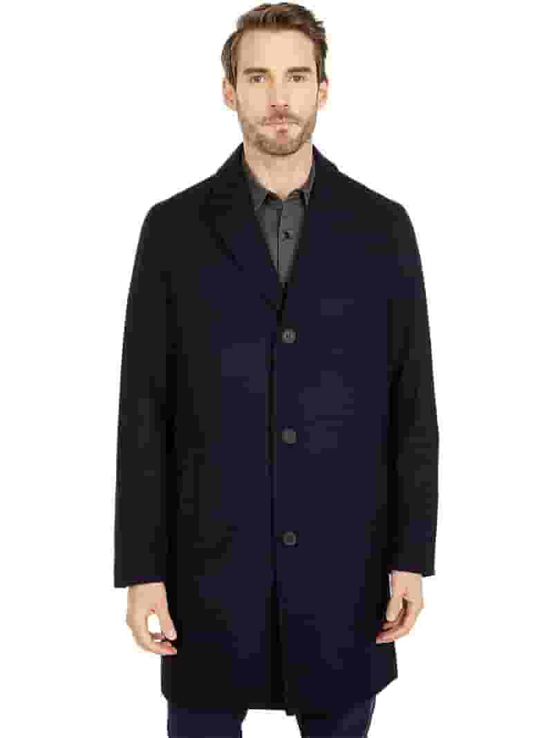 Mens Car Coat Cole Haan Men's Melton Wool Topper At Men's Clothing