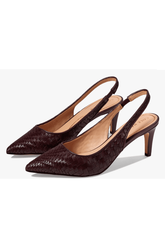 Vandam Sling Pump 65mm Bloodstone Woven Leather