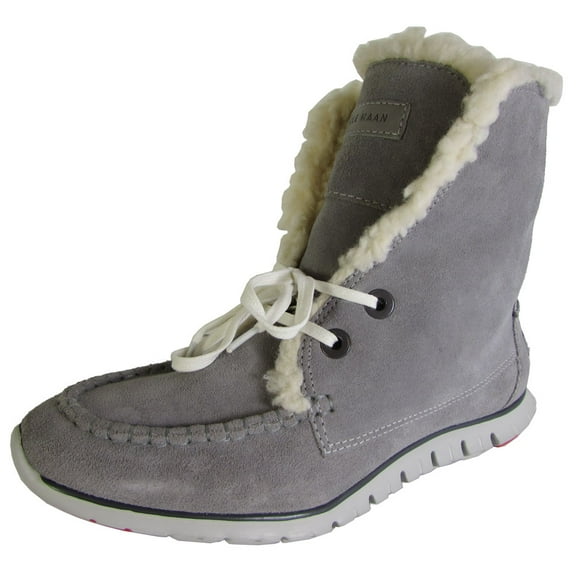 Cole Haan Women Zerogrand Shearling Chukka Lace Up Boot Shoe, Ironstone, US 5.5