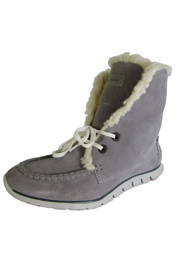 Women Zerogrand Shearling Chukka Lace Up Boot Shoe, Ironstone, US 5