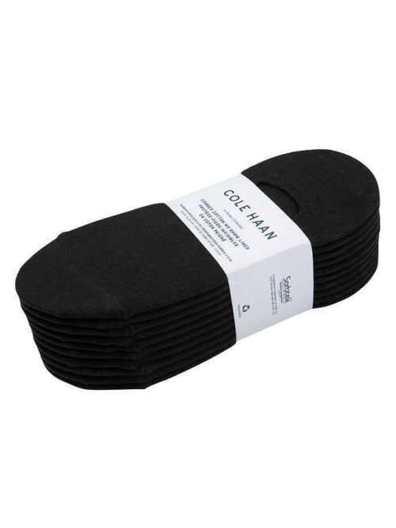 Womens 8-Pair Cotton Blend No-Show Liner Socks, Black, Low-Cut Invisible Socks