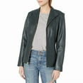 thumbnail image 1 of Cole Haan Women's Genuine Leather Jacket with Wing Collar (Emerald, XS, Drycleanonly), 1 of 8