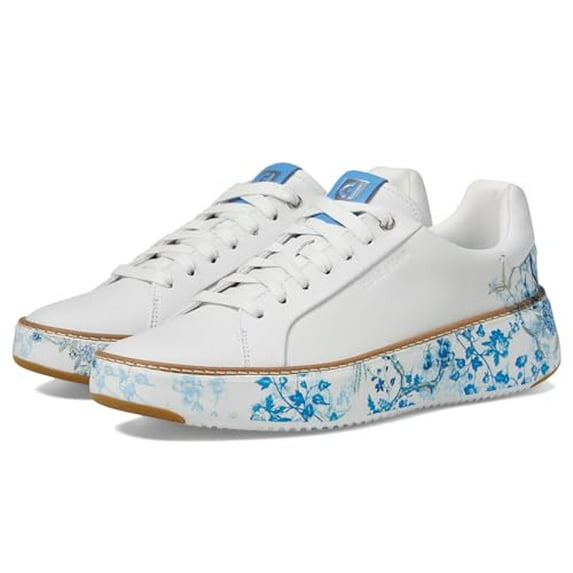 Cole Haan Women's Grandpro Topspin Sneaker, Optic White/Blue Toile, 8.5