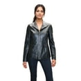thumbnail image 1 of Cole Haan Women’s Inverted Collar Leather Jacket (Black, S), 1 of 4