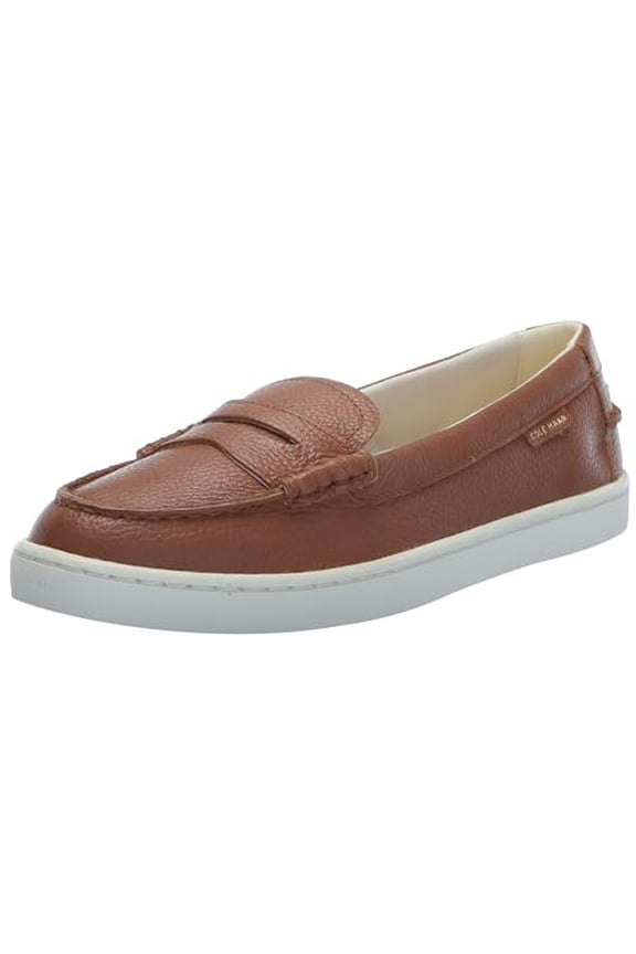 Women's Nantucket Penny Loafer, Pecan Pebbled Leather, 8.5