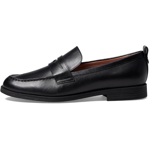 Cole Haan Women's Stassi Penny Loafer Leather Shoes - Black