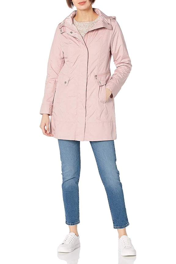Womens Back Bow Packable Hooded Rain Jacket