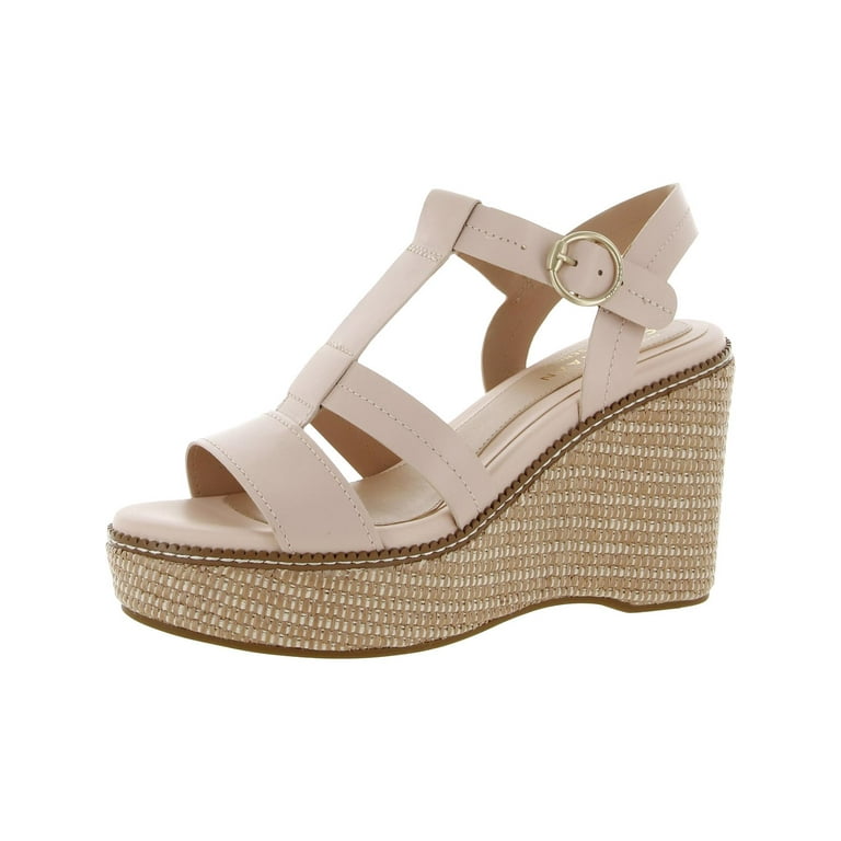 Cole Haan Womens Cloudfeel All Day 75 Faux Leather Peep Toe Wedge