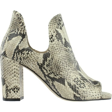Cole Haan Womens Electa Snake Peep Toe Block Heel Pumps Ankle Casual Pumps