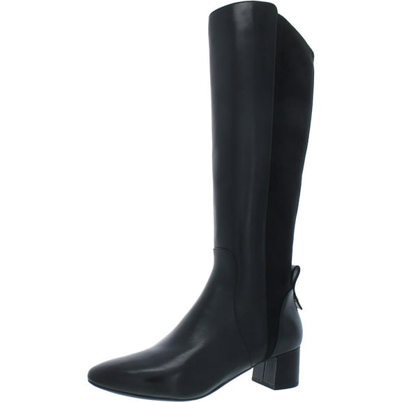 Cole Haan Womens GO TO BLOCK Leather Block Heel Knee-High Boots