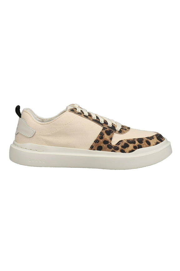 Womens Grandpro Rally Canvas Court Leopard Slip On  Athletic Snea