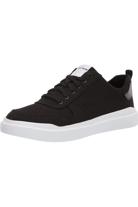 Women's Grandpro Rally Canvas Court Sneaker in Black/Optic White, 5.5 US