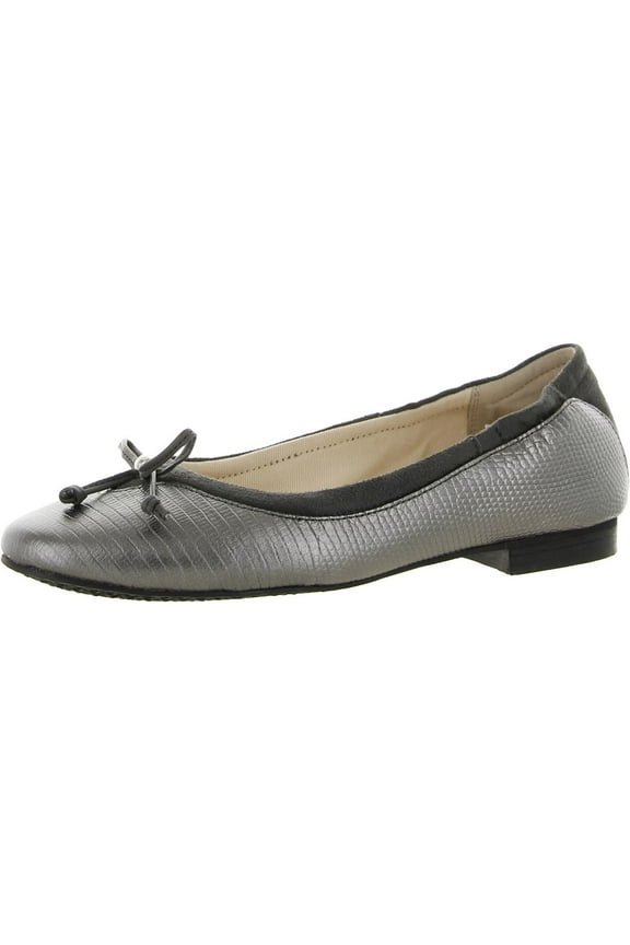 Womens Keira Leather Lizard Print Ballet Flats