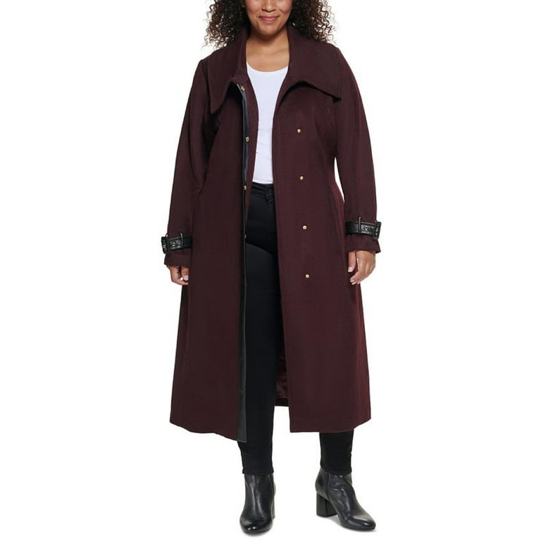 Cole haan wool blend 2025 shawl collar belted coat