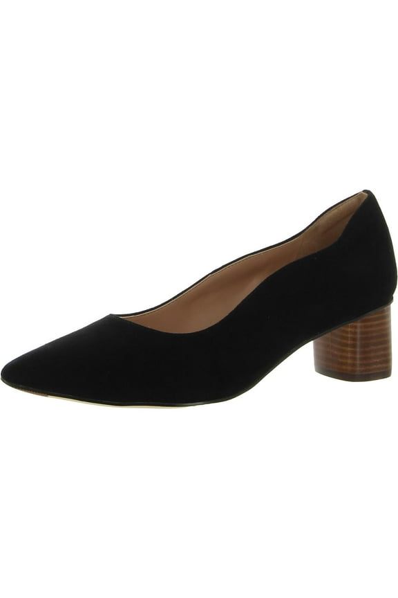 Womens Solid Suede Block Heels