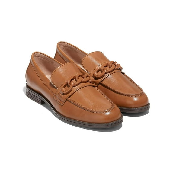 Cole Haan Womens Stassi Chain Loafer Leather Chain Loafers