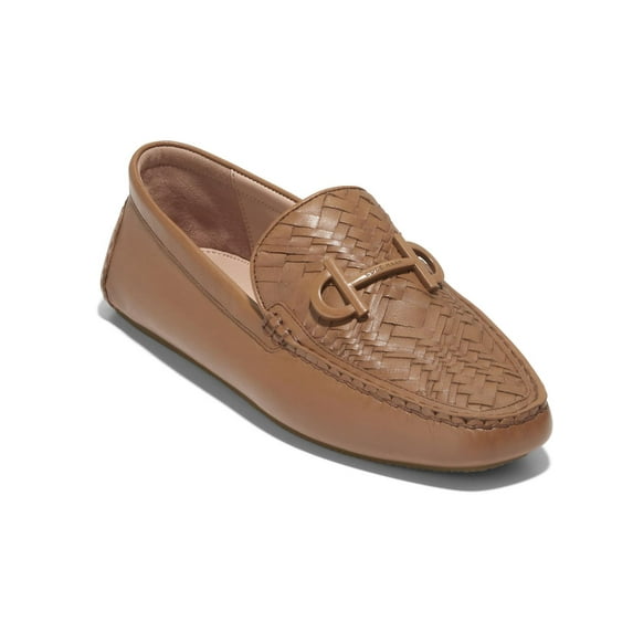 Cole Haan Womens Tully Driver Leather Woven Loafers