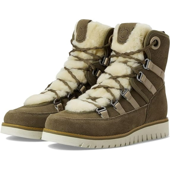 Cole Haan Zerogrand Luxe Hiker Water Resistant Stone Grey/Dune Lace Up Boots (Water Resistant Stone Grey/Dune, 8)