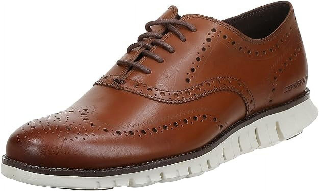 Cole Haan Zerogrand Wing Oxfords British Tan Perforated Leather Lace-Up  Sneakers (British Tan, 13)