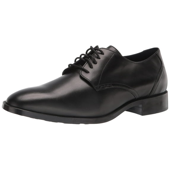 Cole Haan mens Hawthorne Black Leather Comfortable Elegant Plain Oxfords Shoes (Black, 7.5)