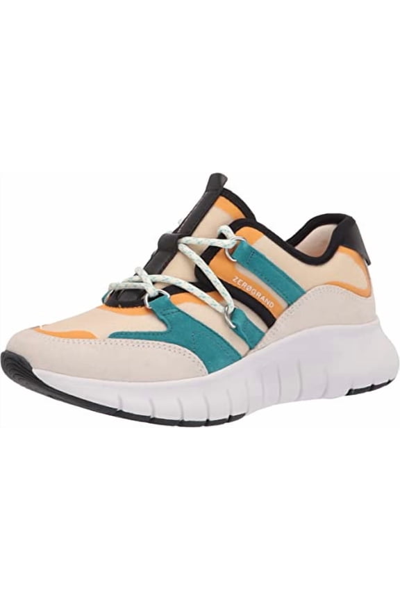 womens Zerogrand Flex Lace Up Sneaker, Whitecap Grey Suede/ Deep Lake/ Cement Mesh/ Golden Rod Ivory, 9 US