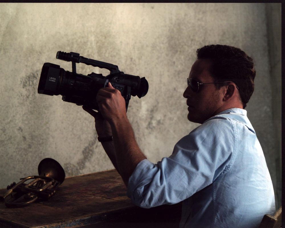 Cole Hauser In Sunglasses Holding Video Camera Photo Print (16 x 20