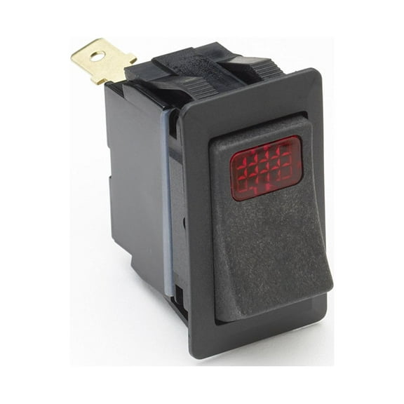 Cole Hersee 58328-04 Black SPST On-Off Rocker Switch with Red Lens