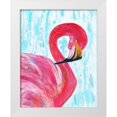 thumbnail image 1 of Cole, Jan 20x24 White Modern Wood Framed Museum Art Print Titled - Flamingo I, 1 of 4