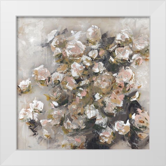 Cole, Macy 12x12 White Modern Wood Framed Museum Art Print Titled - White Roses Were Her Favorite