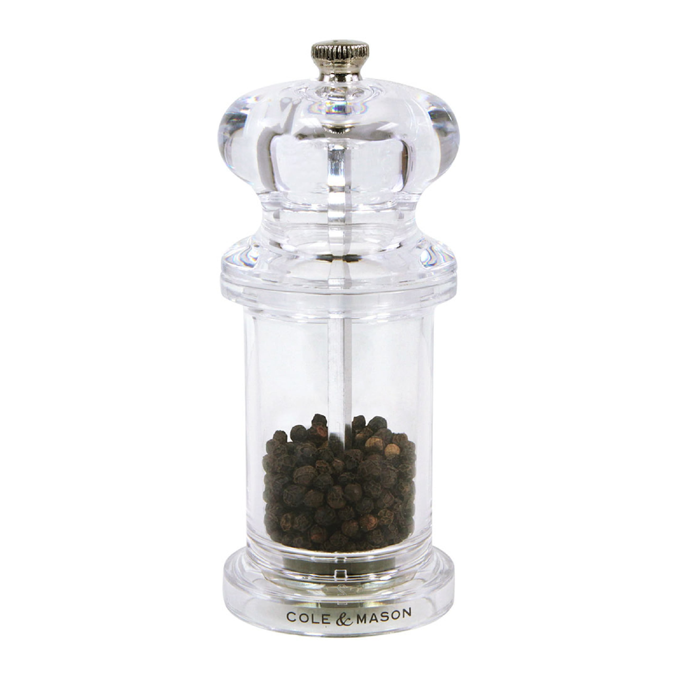 Cole & Mason Clear Acrylic Refillable Pepper Mill 5.5"