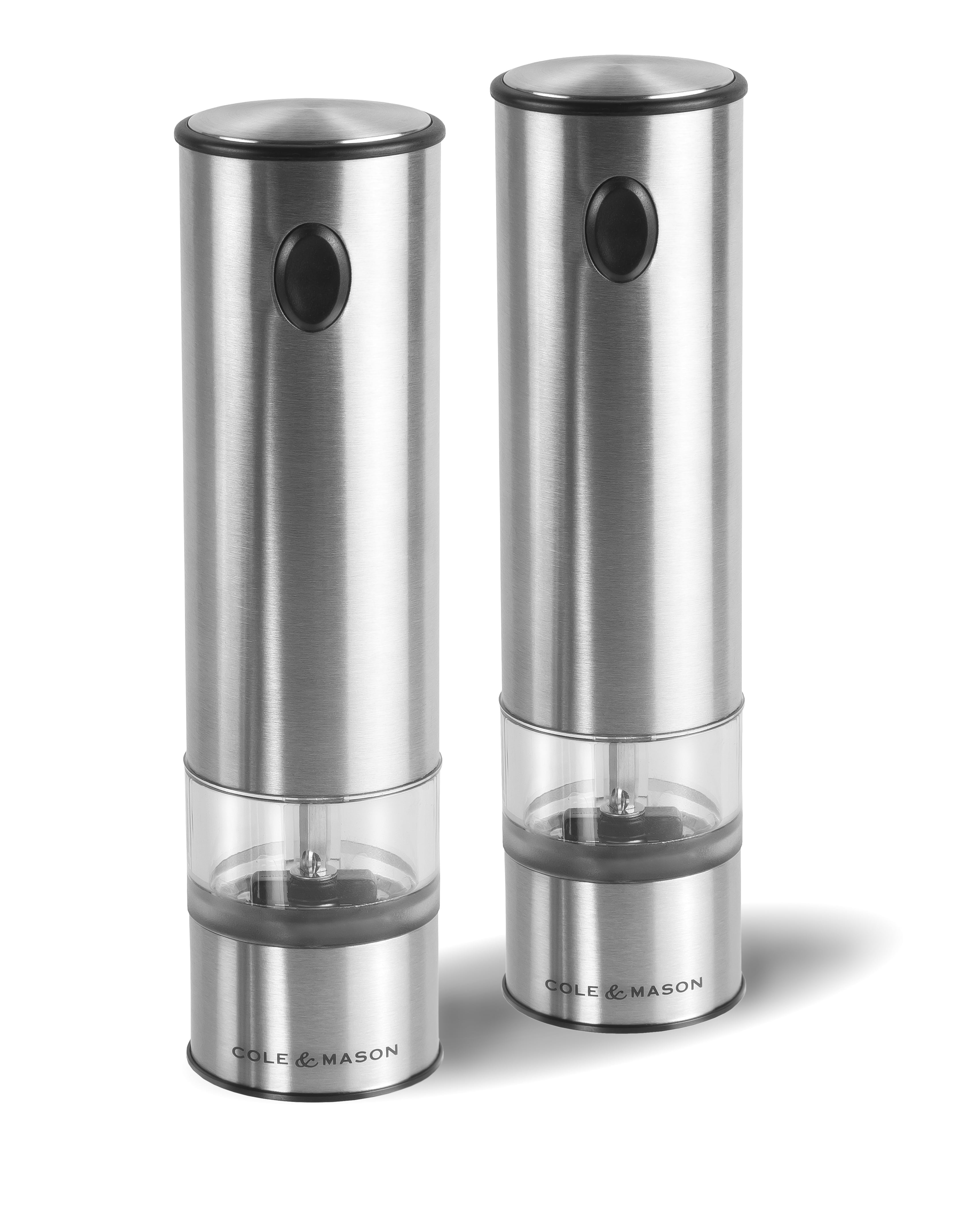 Stainless Steel Electric Salt and Pepper Grinder Set with LED Light