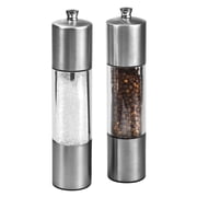 Cole & Mason Adjustable Acrylic Salt & Pepper Mill Set, Stainless Steel