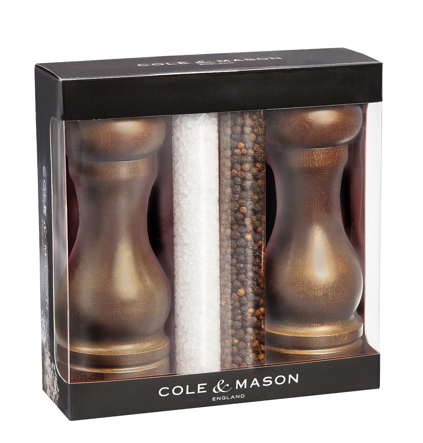 Forest Capstan Dark Brown Beech Wood Salt and Pepper Mill Set