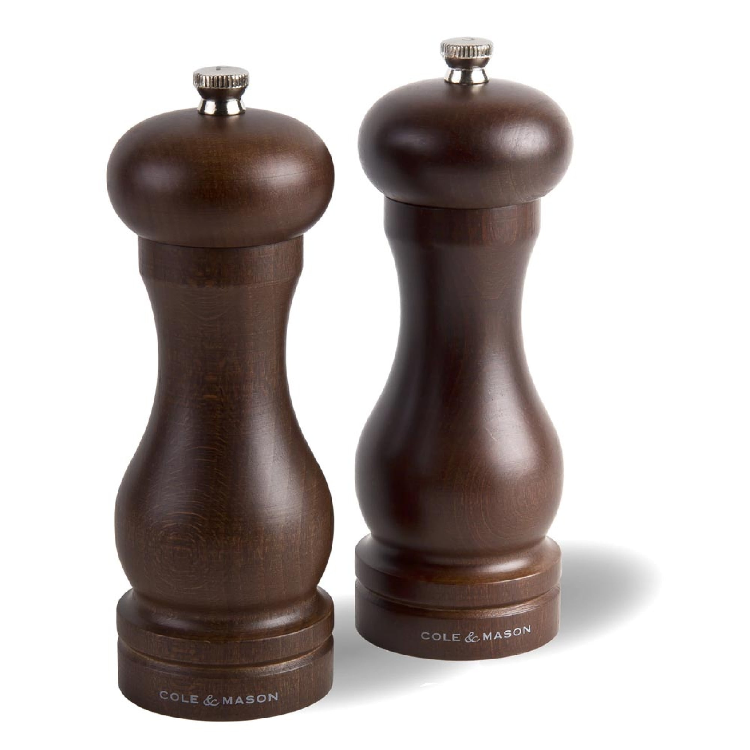 Forest Capstan Dark Brown Beech Wood Salt and Pepper Mill Set
