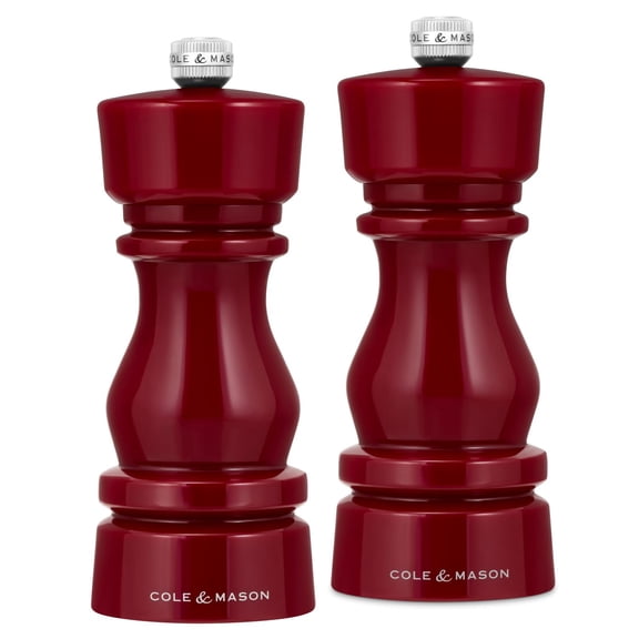Cole & Mason London 150mm Acrylic Red Salt & Pepper Grinder Set 6"