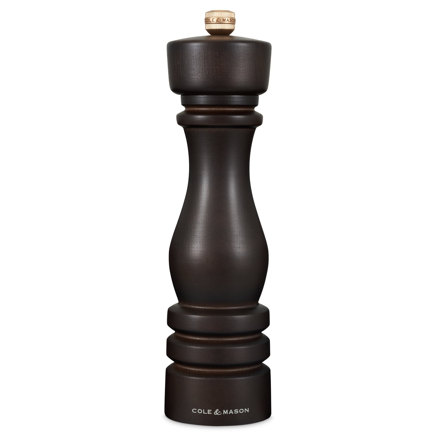 Cole & Mason London Chocolate Wood Pepper Mill, Precision+ Carbon