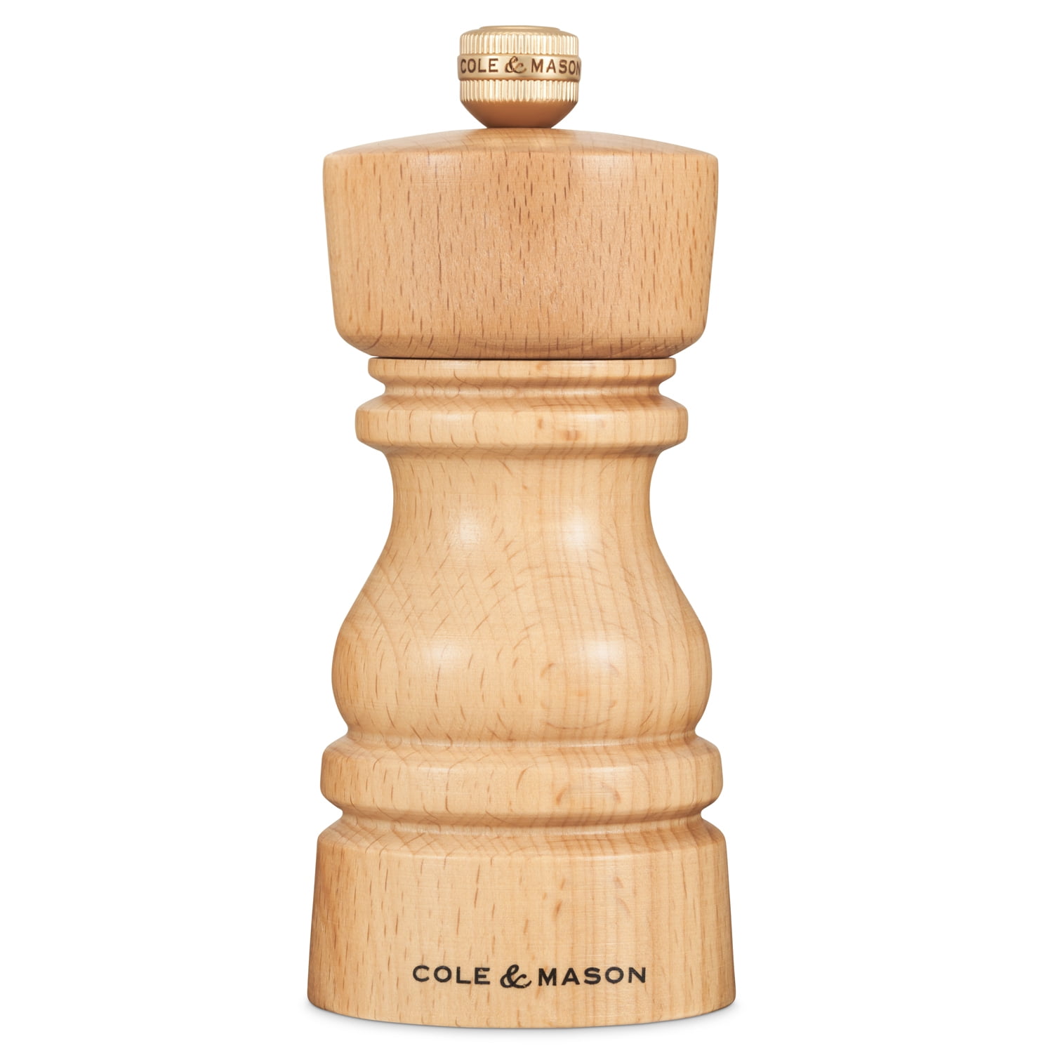 Cole & Mason London Natural Beech Pepper Mill, Precision+ Carbon
