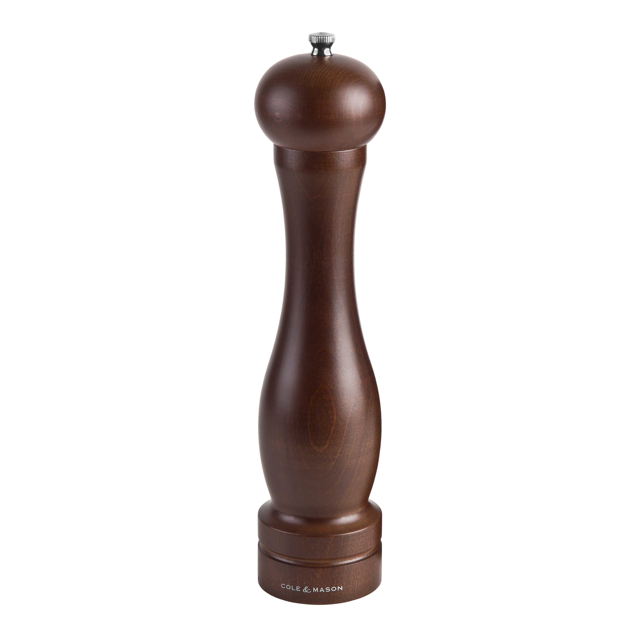 Cole & Mason Wood Capstan Precision+ Pepper Grinder Mill with Carbon Steel Mechanism, Refillable, Adjustable