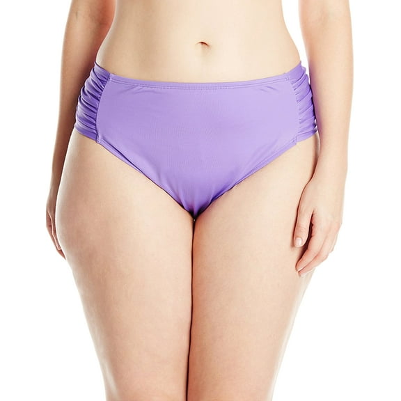 Cole Of California Women's Plus Shirred Hipster Swim Bottom Separates, Iris, Size 18W
