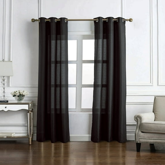 Cole Textured Grommet Panel 84" or 95" 54" x 84" - 84 Inches - Black