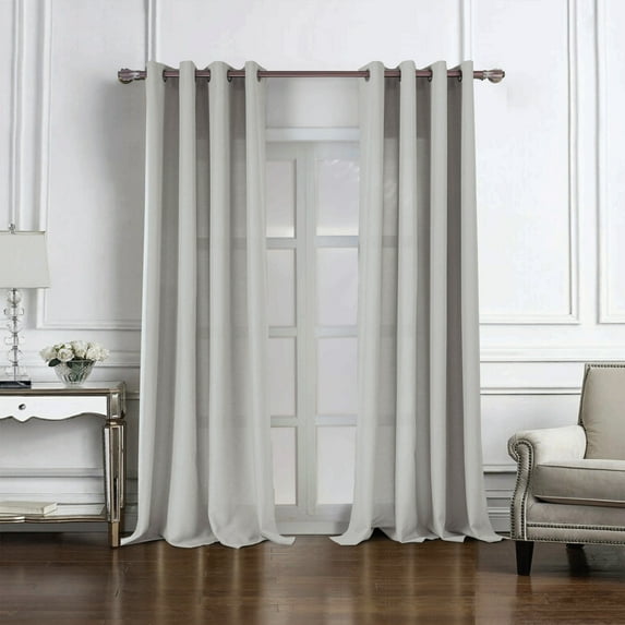 Cole Textured Grommet Panel 84" or 95" 54" x 95" - 95 Inches - Silver