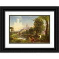 thumbnail image 1 of Cole, Thomas 18x14 Black Ornate Wood Framed with Double Matting Museum Art Print Titled - The Voyage of Life Youth, 1 of 4