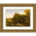 thumbnail image 1 of Cole, Thomas 18x14 Gold Ornate Wood Framed with Double Matting Museum Art Print Titled - The Mountain Ford 1846, 1 of 4