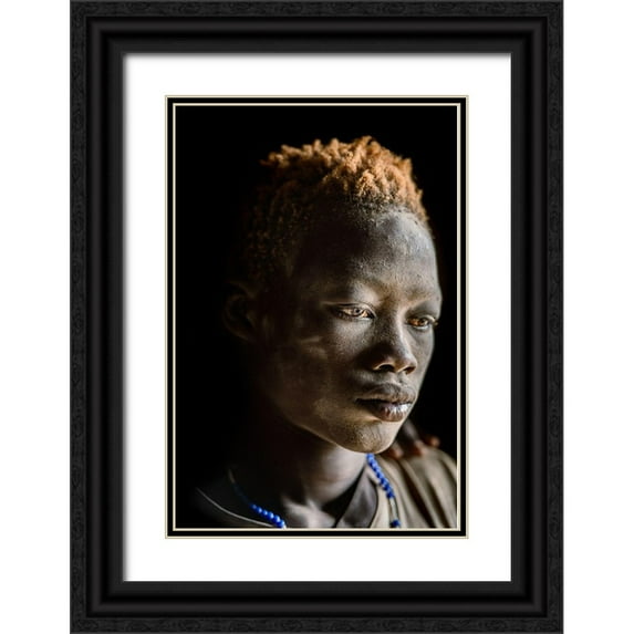 Cole, Trevor 11x14 Black Ornate Wood Framed with Double Matting Museum Art Print Titled - Mundari Portait