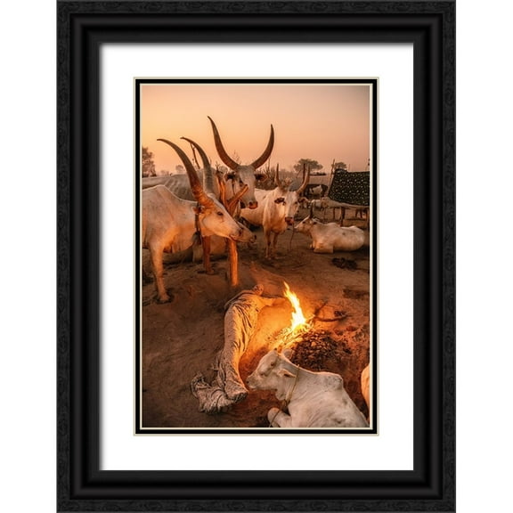 Cole, Trevor 11x14 Black Ornate Wood Framed with Double Matting Museum Art Print Titled - My Resting Place