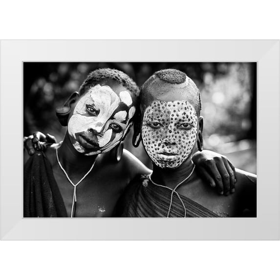 Cole, Trevor 14x11 White Modern Wood Framed Museum Art Print Titled - Painted Faces