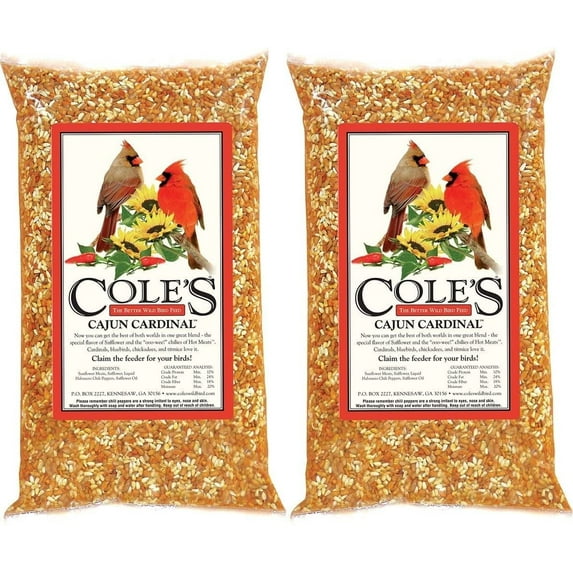 Cole's Wild Bird Products Cole's CB20 Cajun Cardinal Blend Bird Seed, 20-Pound Two Pack — Residential Use, Standard Application